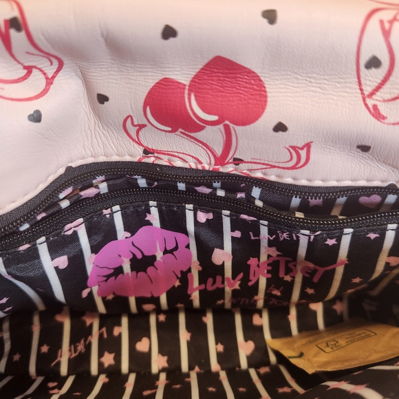 Betsey Johnson Luv Betsey Pink Bows Cherries Heart Shoulder/Crossbody Handbag - Picture 7 of 9